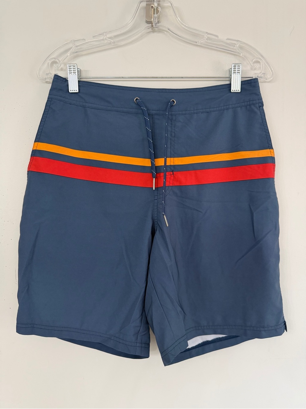 Fair Harbor Men’s Medium Navy with Stripes Active Hybrid Drawstring Shorts